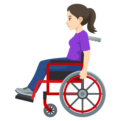 Mulher Em Cadeira De Rodas Manual: Pele Clara para JoyPixels 10.0