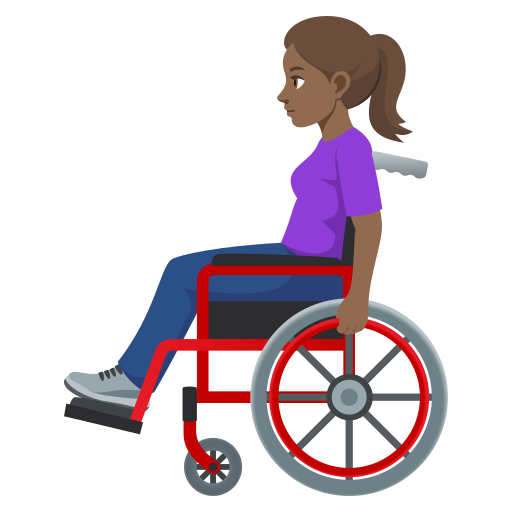 Mulher Em Cadeira De Rodas Manual: Pele Morena Escura para JoyPixels 10.0