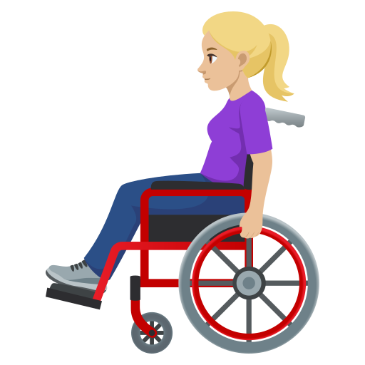 Mulher Em Cadeira De Rodas Manual: Pele Morena Clara para JoyPixels 10.0