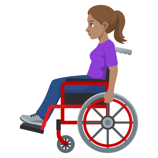 Mulher Em Cadeira De Rodas Manual: Pele Morena para JoyPixels 10.0