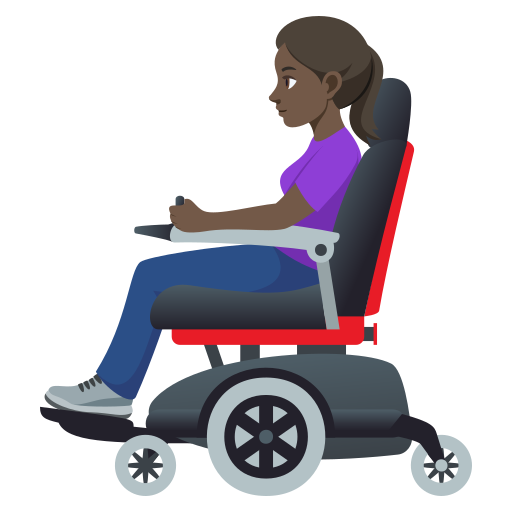Mulher Em Cadeira De Rodas Motorizada: Pele Escura para JoyPixels 10.0