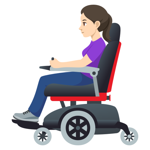 Mulher Em Cadeira De Rodas Motorizada: Pele Clara para JoyPixels 10.0