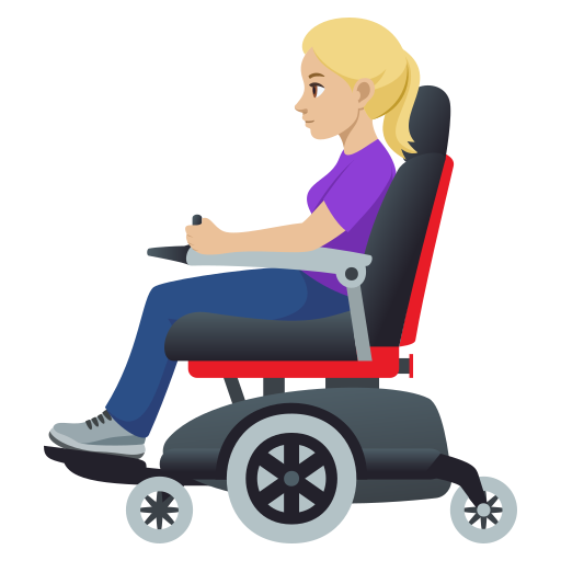 Mulher Em Cadeira De Rodas Motorizada: Pele Morena Clara para JoyPixels 10.0