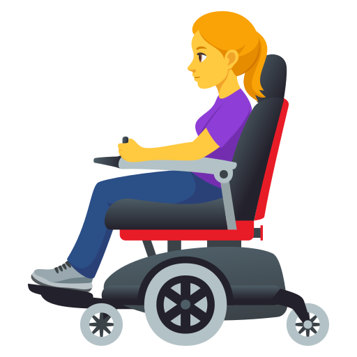 Женщина в электрическом кресле-коляске для JoyPixels 10.0