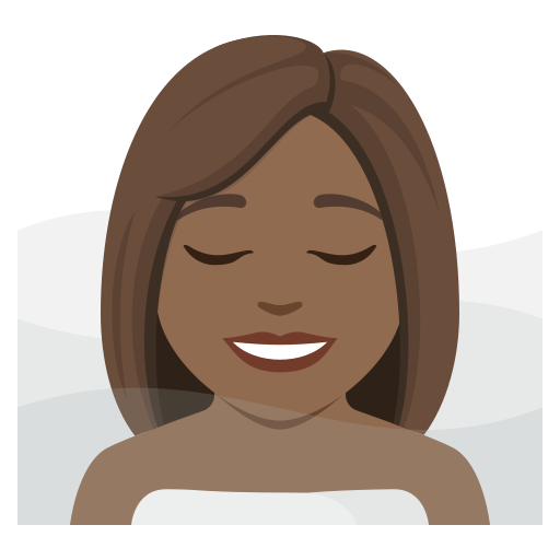 Mulher Na Sauna: Pele Morena Escura para JoyPixels 10.0