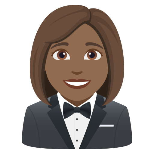 Mulher De Smoking: Pele Morena Escura para JoyPixels 10.0