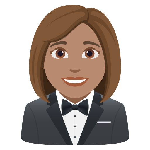 Mulher De Smoking: Pele Morena para JoyPixels 10.0