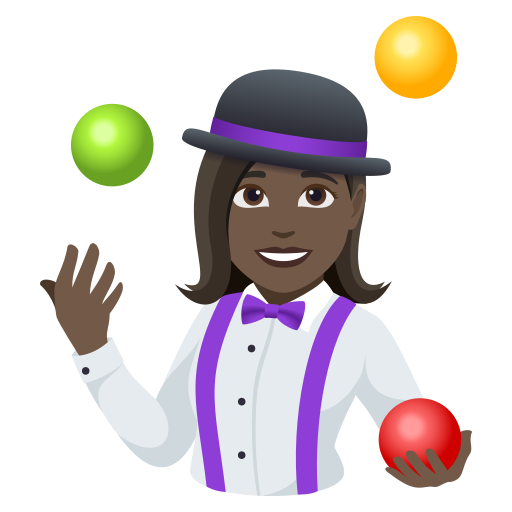 Mulher Malabarista: Pele Escura para JoyPixels 10.0