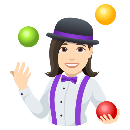 Mulher Malabarista: Pele Clara para JoyPixels 10.0