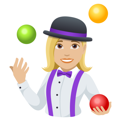 Жінка-жонглер: світлий тон шкіри для JoyPixels 10.0