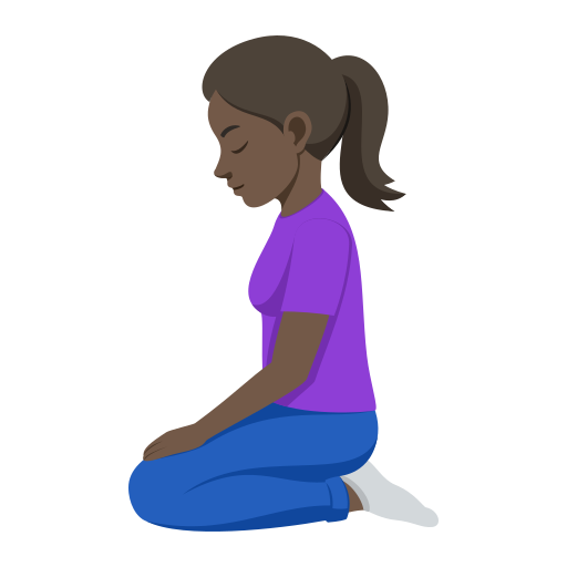 Mulher Ajoelhando: Pele Escura para JoyPixels 10.0