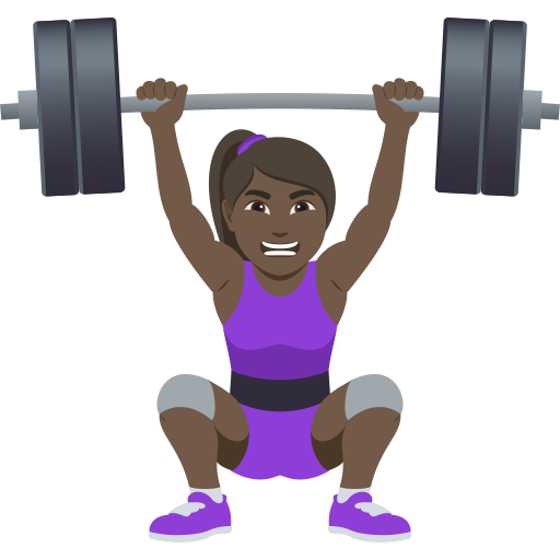 Жінка зі штангою: дуже темний тон шкіри для JoyPixels 10.0