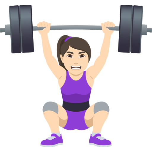 Mulher Levantando Peso: Pele Clara para JoyPixels 10.0