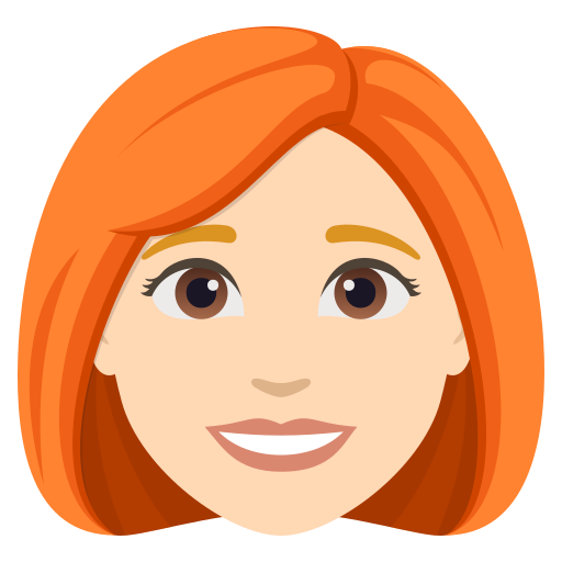 Mulher: Pele Clara, Cabelo Vermelho para JoyPixels 10.0