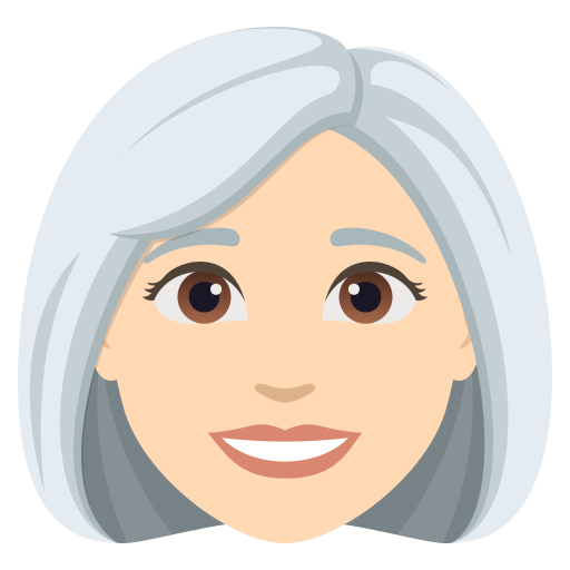 Mulher: Pele Clara, Cabelo Branco para JoyPixels 10.0