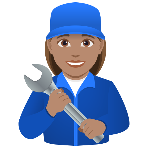 Женщина-механик: средний тон кожи для JoyPixels 10.0