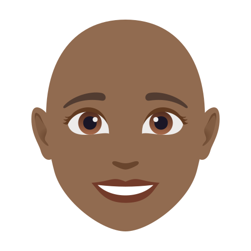 Жінка: темний тон шкіри без волосся для JoyPixels 10.0