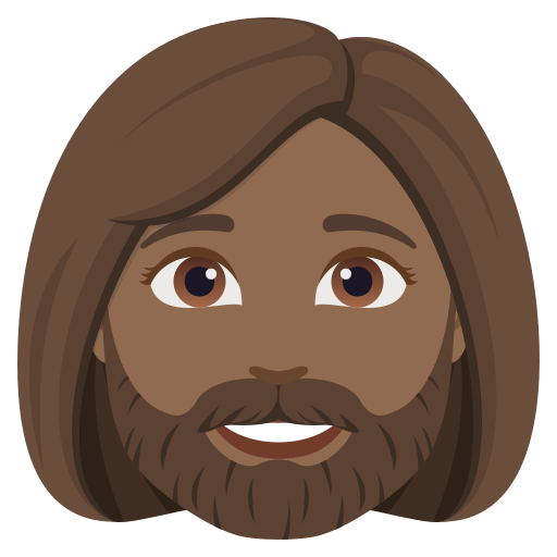 Mulher: Barba: Pele Morena Escura para JoyPixels 10.0