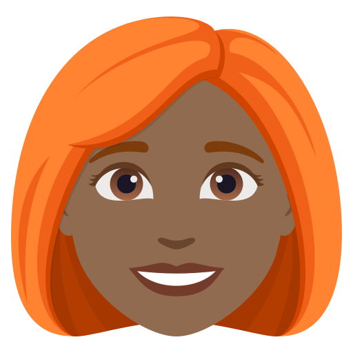 Mulher: Pele Morena Escura, Cabelo Vermelho para JoyPixels 10.0