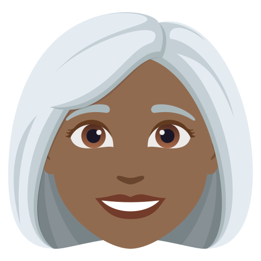 Mulher: Pele Morena Escura, Cabelo Branco para JoyPixels 10.0