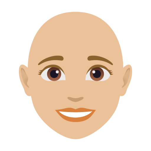 Mulher: Pele Morena Clara, Careca para JoyPixels 10.0