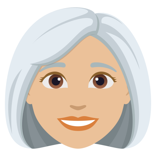 Mulher: Pele Morena Clara, Cabelo Branco para JoyPixels 10.0