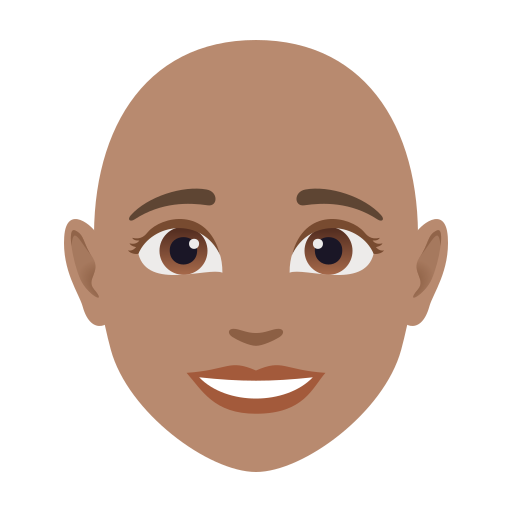 Жінка: середній тон шкіри без волосся для JoyPixels 10.0