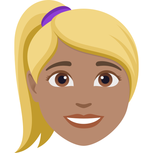 Mulher: Cabelo Loiro: Pele Morena para JoyPixels 10.0