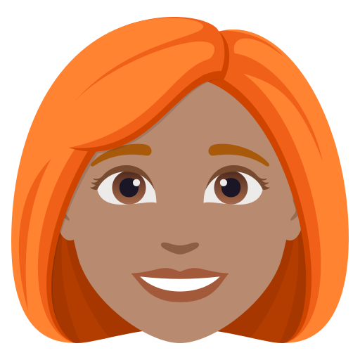 Mulher: Pele Morena, Cabelo Vermelho para JoyPixels 10.0