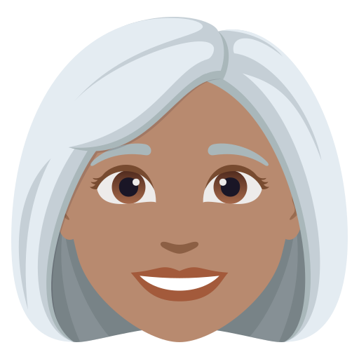 Mulher: Pele Morena, Cabelo Branco para JoyPixels 10.0