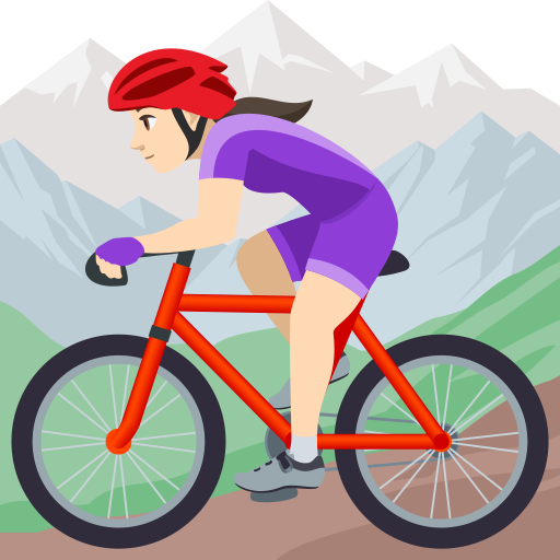 Mulher Fazendo Mountain Bike: Pele Clara para JoyPixels 10.0