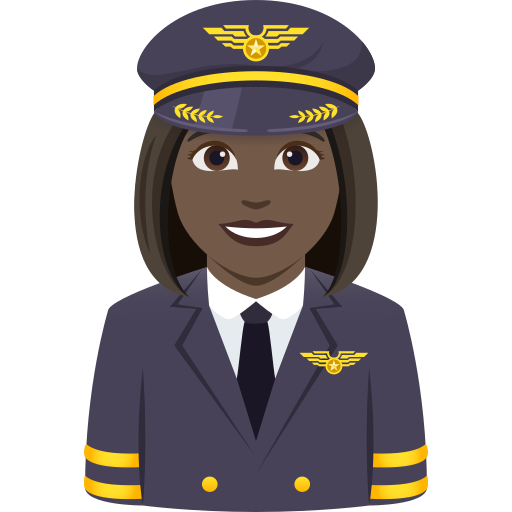 Piloto De Avião Mulher: Pele Escura para JoyPixels 10.0