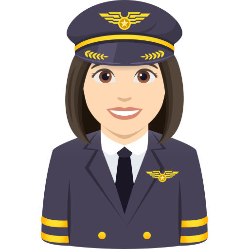 Piloto De Avião Mulher: Pele Clara para JoyPixels 10.0