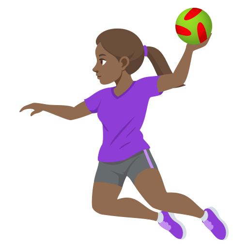 Jogadora De Handebol: Pele Morena Escura para JoyPixels 10.0