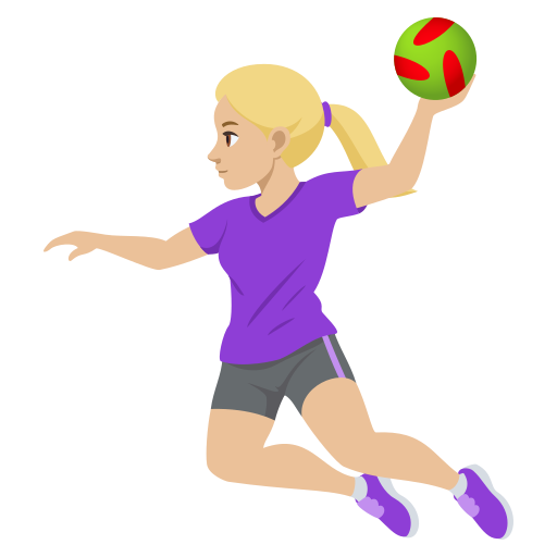 Jogadora De Handebol: Pele Morena Clara para JoyPixels 10.0