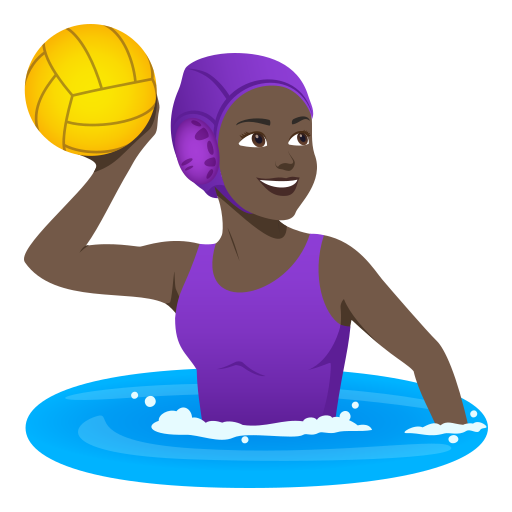 Mulher Jogando Polo Aquático: Pele Escura para JoyPixels 10.0