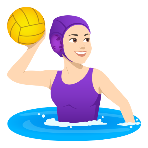 Жінка грає у водне поло: дуже світлий тон шкіри для JoyPixels 10.0
