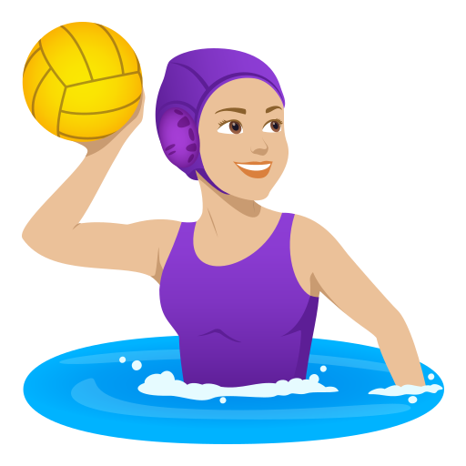 Жінка грає у водне поло: світлий тон шкіри для JoyPixels 10.0