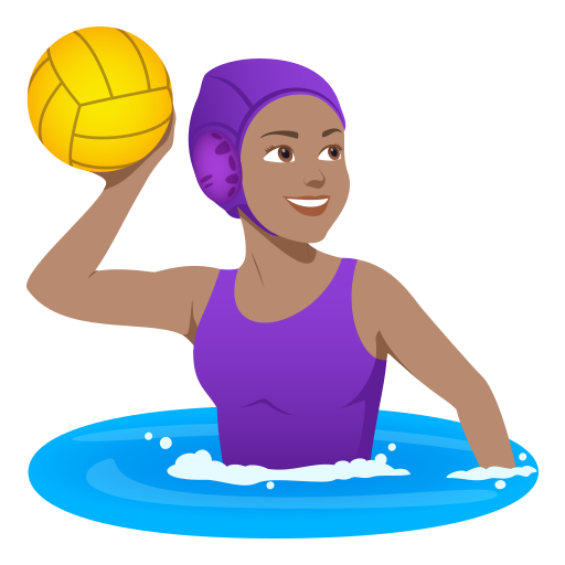 Mulher Jogando Polo Aquático: Pele Morena para JoyPixels 10.0