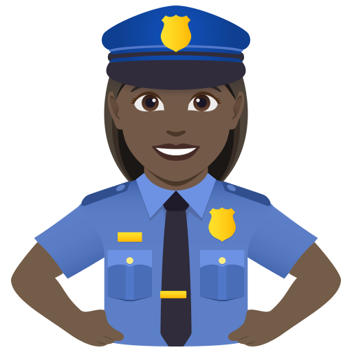 Policial Mulher: Pele Escura para JoyPixels 10.0