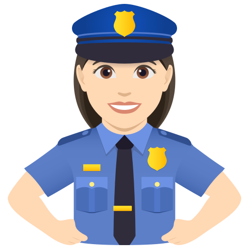 Policial Mulher: Pele Clara para JoyPixels 10.0