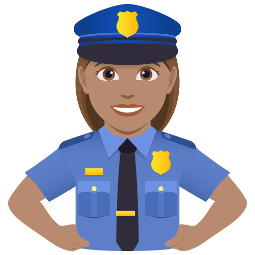 Policial Mulher: Pele Morena para JoyPixels 10.0