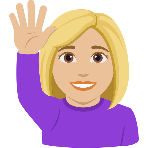 Mulher Levantando A Mão: Pele Morena Clara para JoyPixels 10.0