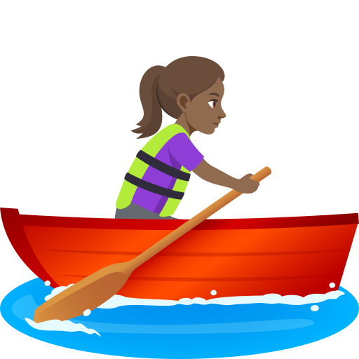 Mulher Remando: Pele Morena Escura para JoyPixels 10.0