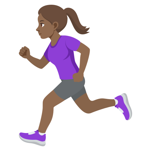 Mulher Correndo: Pele Morena Escura para JoyPixels 10.0