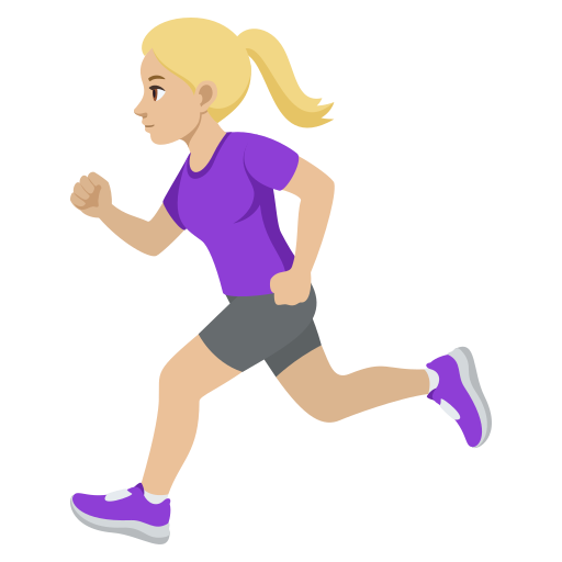 Жінка біжить: світлий тон шкіри для JoyPixels 10.0