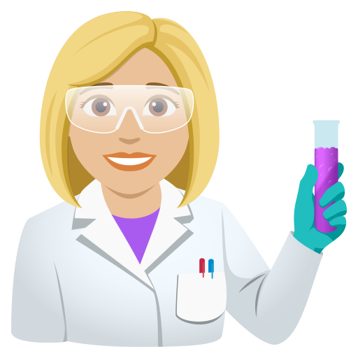 Вчений: світлий тон шкіри для JoyPixels 10.0