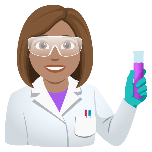 Cientista Mulher: Pele Morena para JoyPixels 10.0