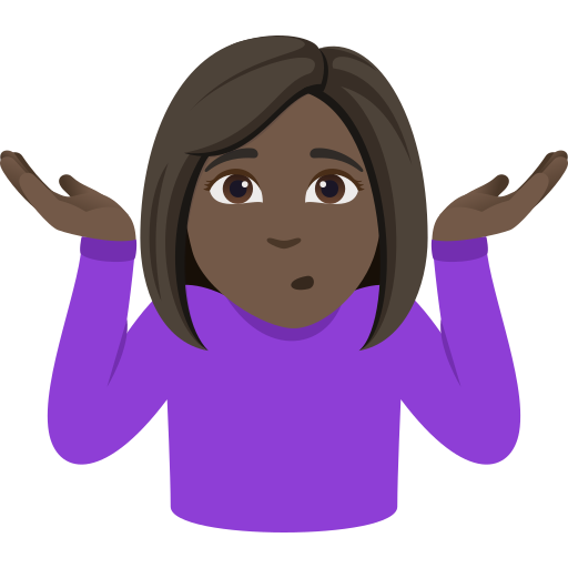 Mulher Dando De Ombros: Pele Escura para JoyPixels 10.0