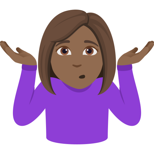 Mulher Dando De Ombros: Pele Morena Escura para JoyPixels 10.0